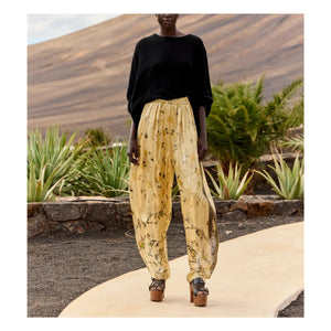 Mes Demoiselles - Pantalones metálicos de seda Juliette | Oro