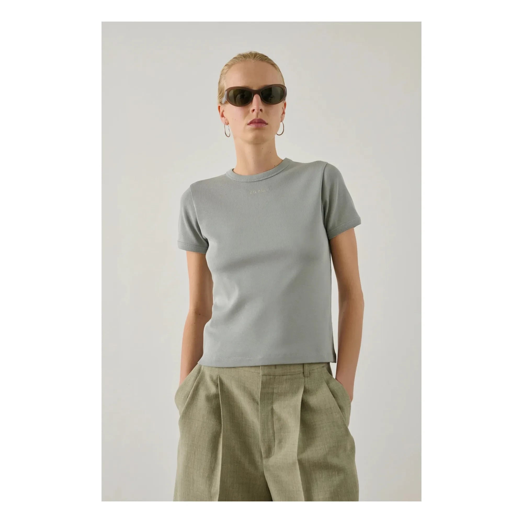 Soeur - Camiseta Aristide de algodón orgánico | Azul hielo