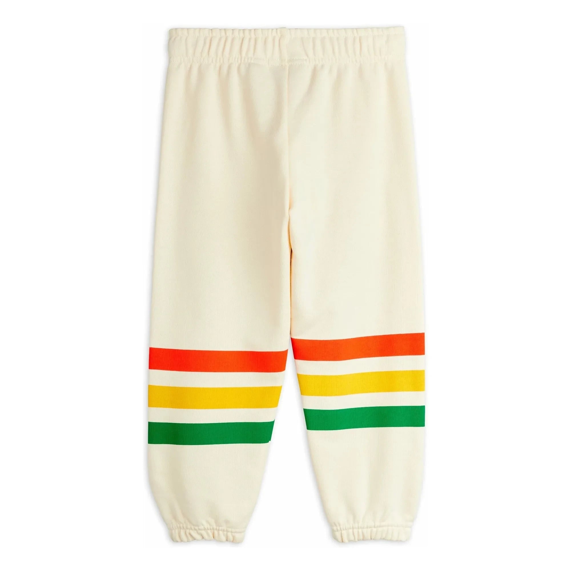 Mini Rodini - Jogger de oso a rayas de algodón orgánico | Crudo