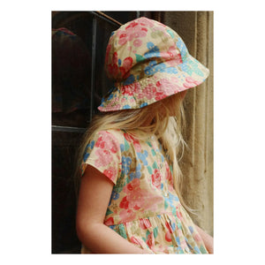 Konges Sløjd - Gorro de algodón orgánico Pacey con estampado floral | Beige