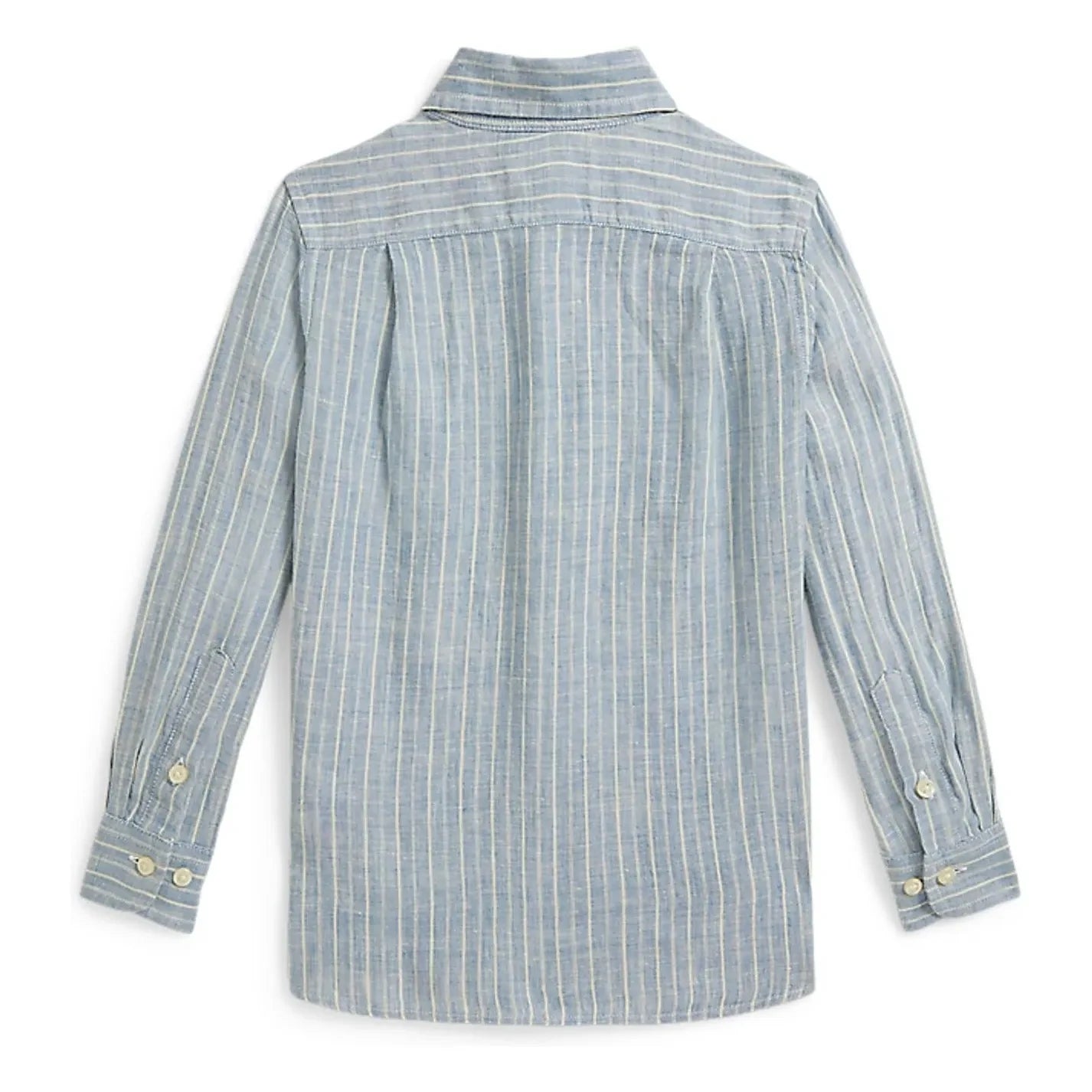 Ralph Lauren - Camisa De Lino A Rayas Con Logo Sport | Azul