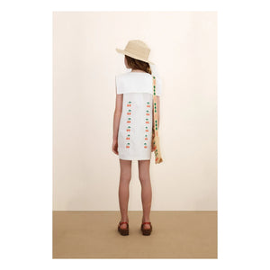 Tinycottons - Vestido con cuello de cerezas | Blanco