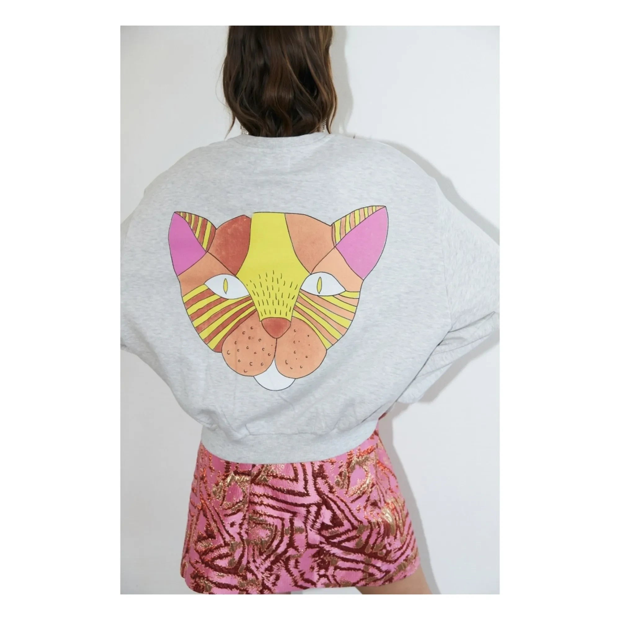 Lollys Laundry - Sudadera de algodón Cat Sydney | Gris