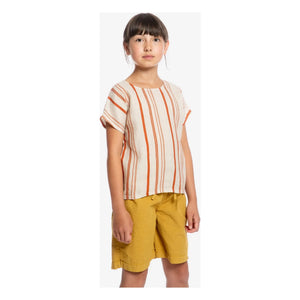 Matona - Camiseta de lino a rayas Easy | Blanco roto