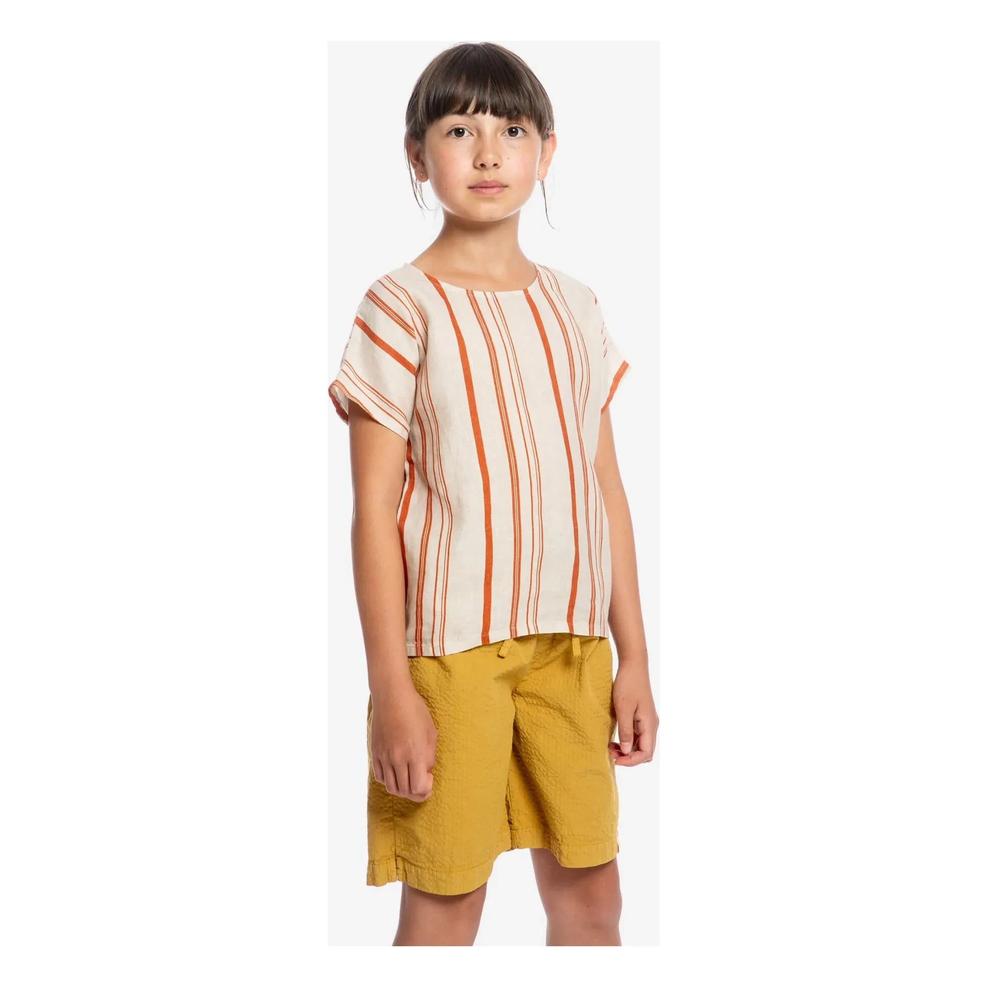 Matona - Camiseta de lino a rayas Easy | Blanco roto