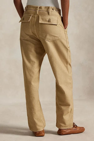 Pantalón liso de algodón Polo Ralph Lauren para mujer
