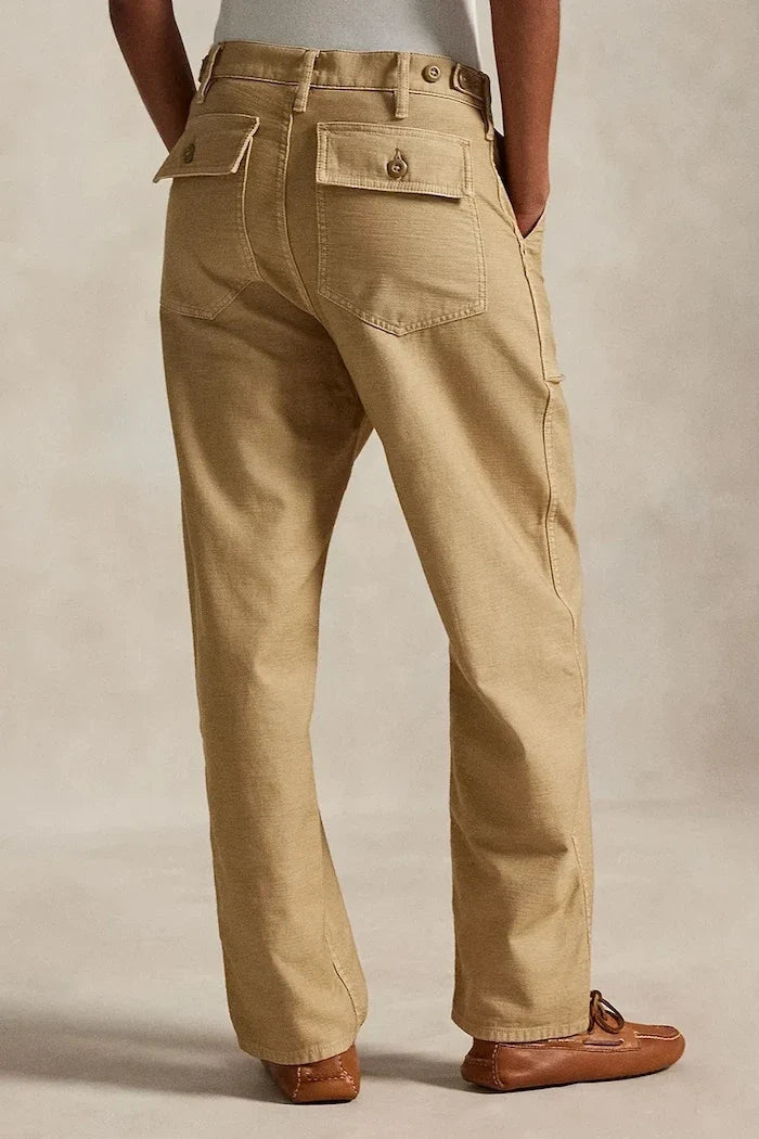 Pantalón liso de algodón Polo Ralph Lauren para mujer