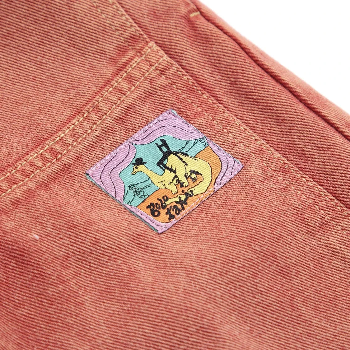 Bobo Choses - Organik Pamuk Twill Panel Pantolon | Kırmızı
