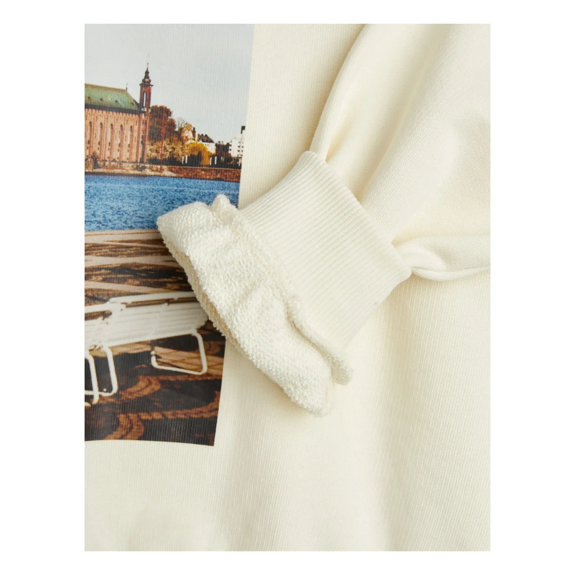 Mini Rodini - Sudadera de algodón orgánico City Hall | Crudo