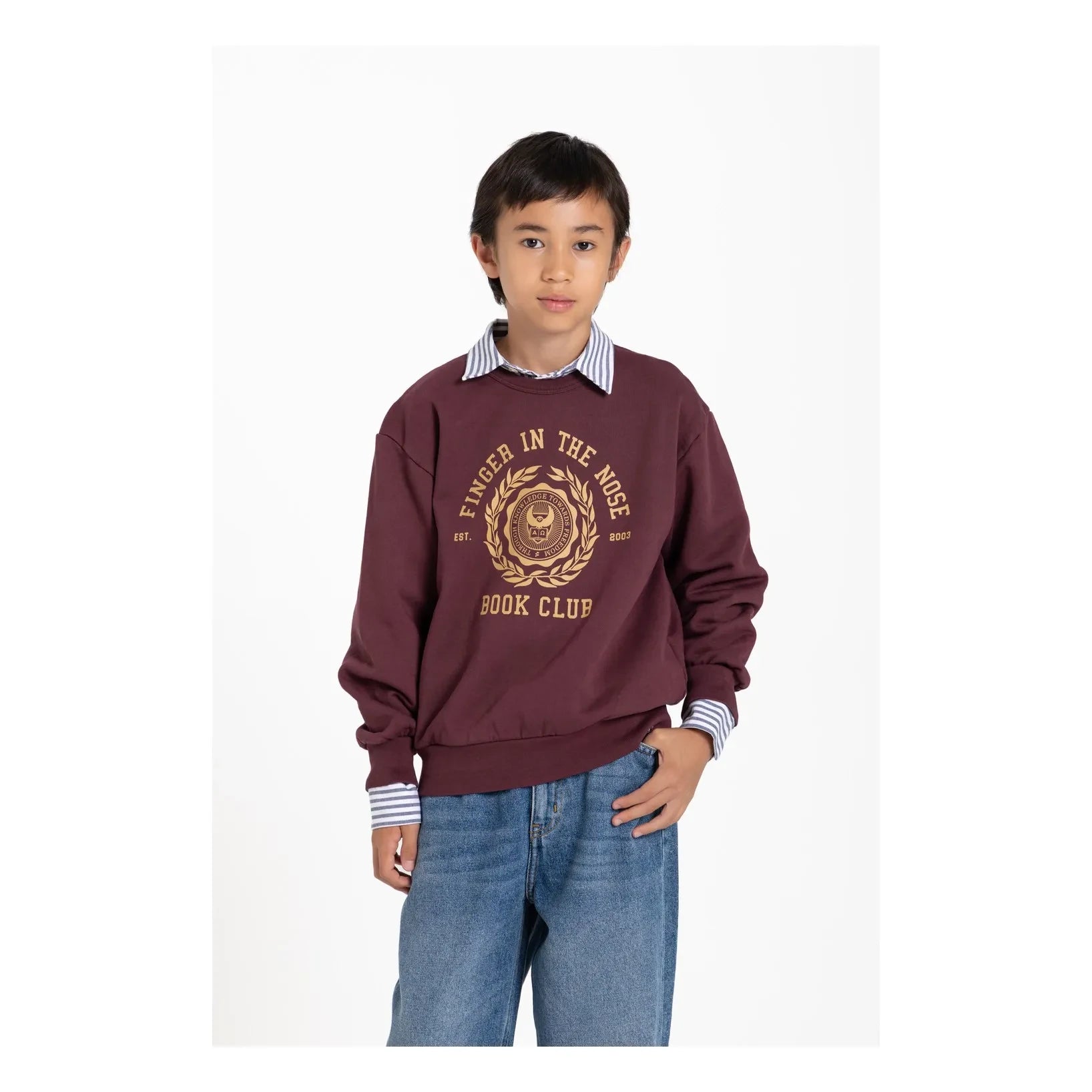 Finger in the nose - Blow Organik Pamuklu Sweatshirt | Koyu Kahverengi