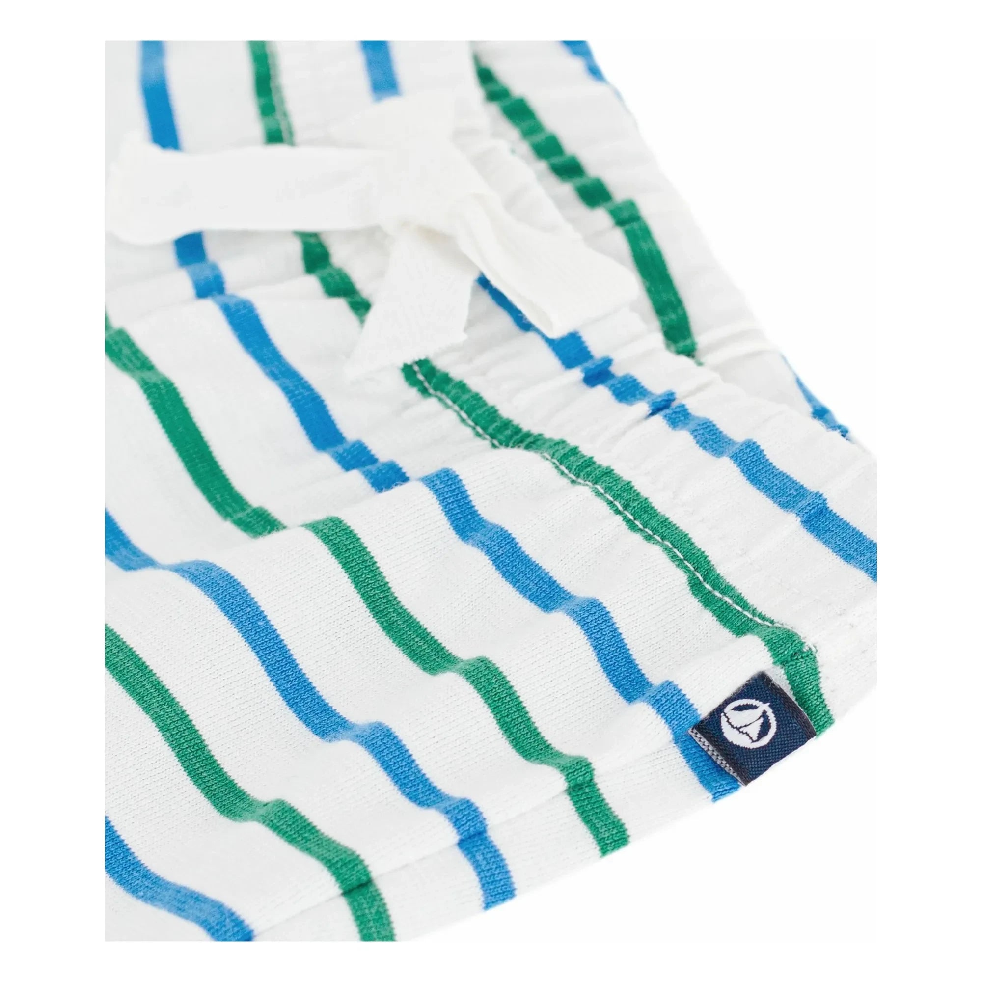 Petit Bateau - Pantalones cortos polares de rayas | Blanco