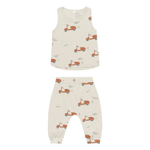 Rylee + Cru - Conjunto de camiseta y pantalón de moto | Gris