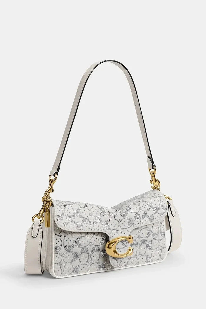 Bolso Coach de mujer en denim, bandolera Soft Crystal Denim Tabby Shoulder Bag 26