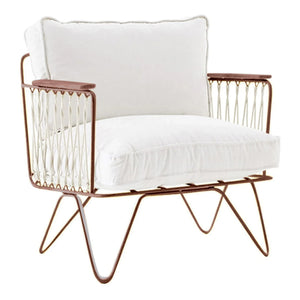 Honoré - Sillón Croisette - Epoxi marrón y algodón blanco | Marrón