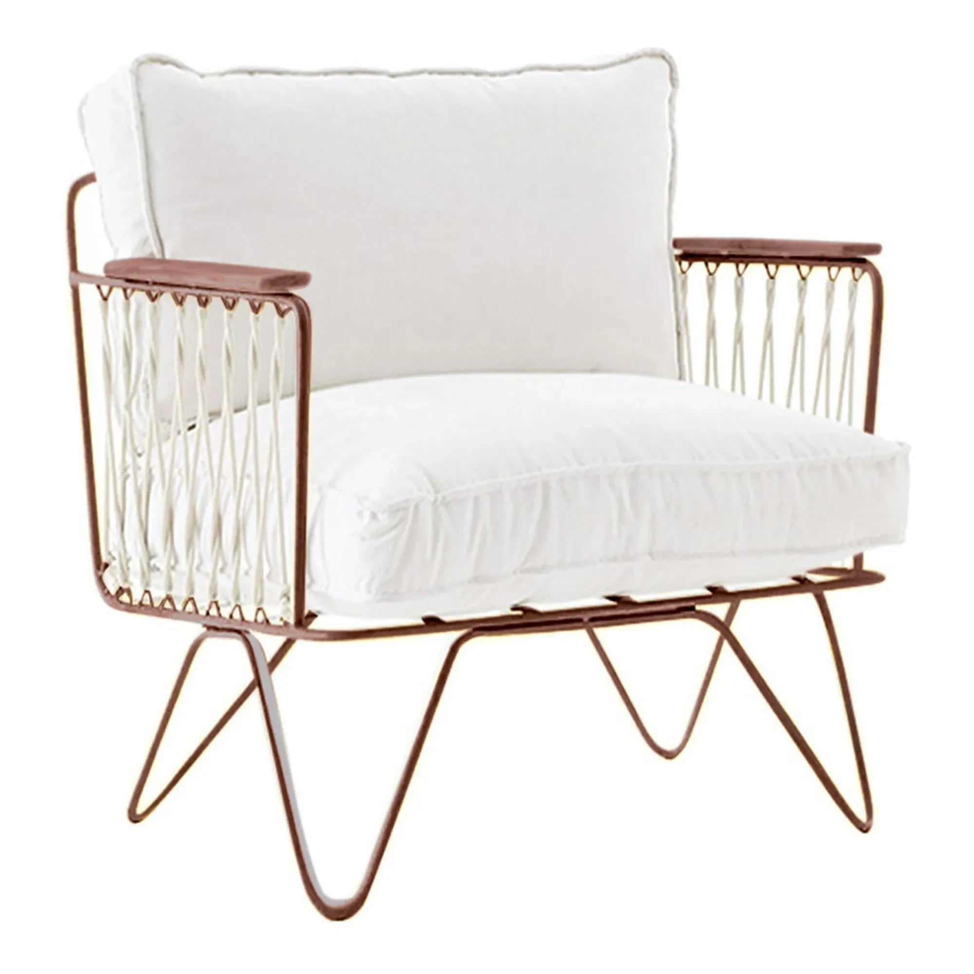 Honoré - Sillón Croisette - Epoxi marrón y algodón blanco | Marrón