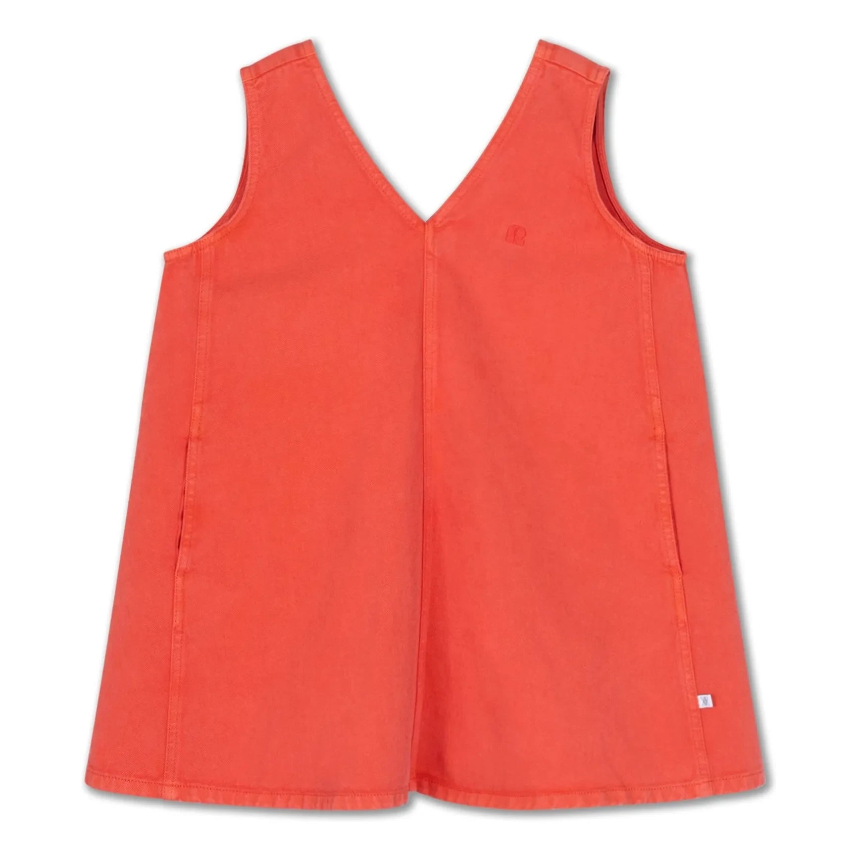 Repose AMS - Vestido peto vaquero de algodón orgánico | Rojo