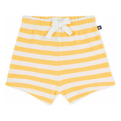 Petit Bateau - Pantalón corto de rizo a rayas | Amarillo