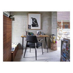 Vitra - Silla ejecutiva, base negra - Jean Prouvé | Gris oscuro