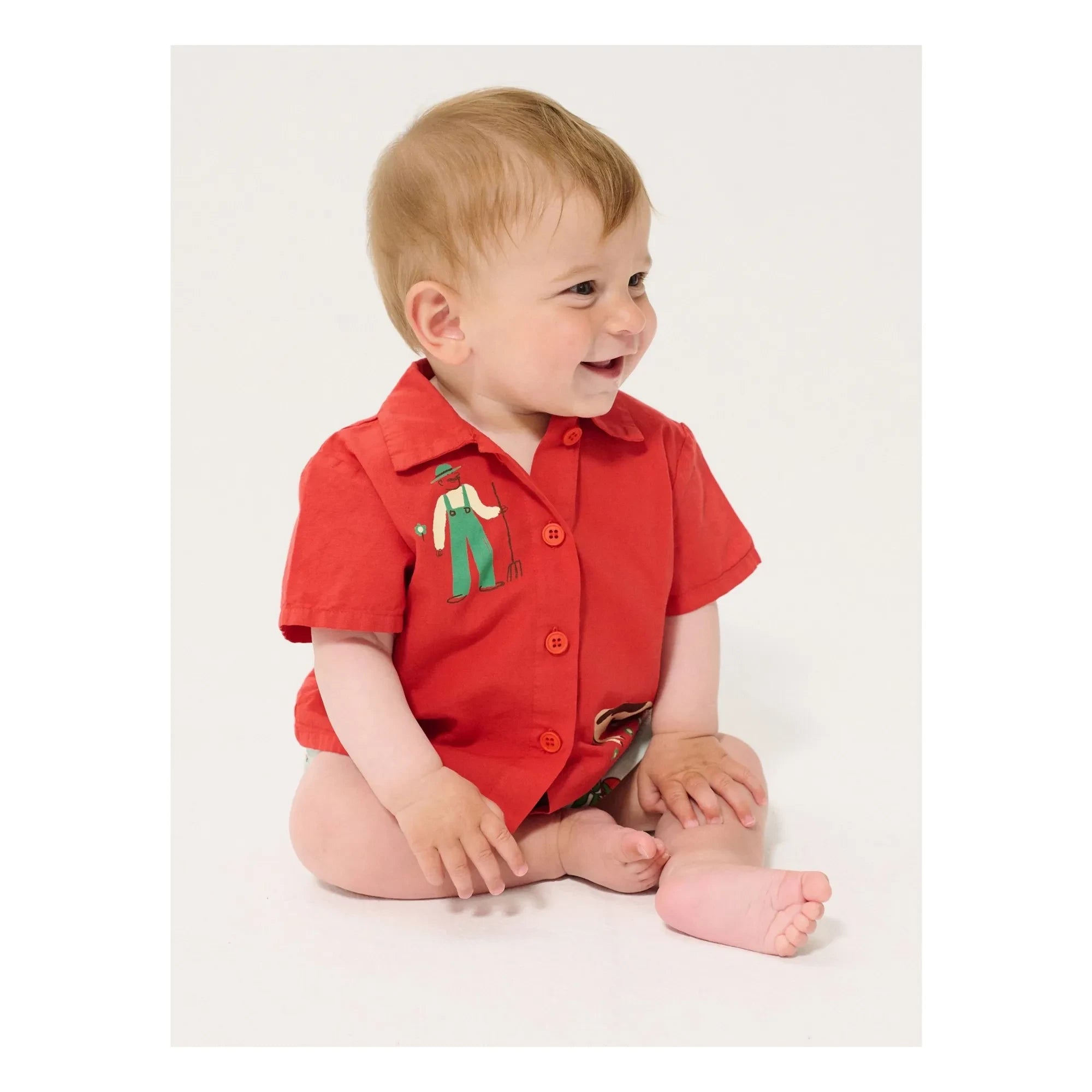 Bobo Choses - Camisa de granja de algodón orgánico | Rojo
