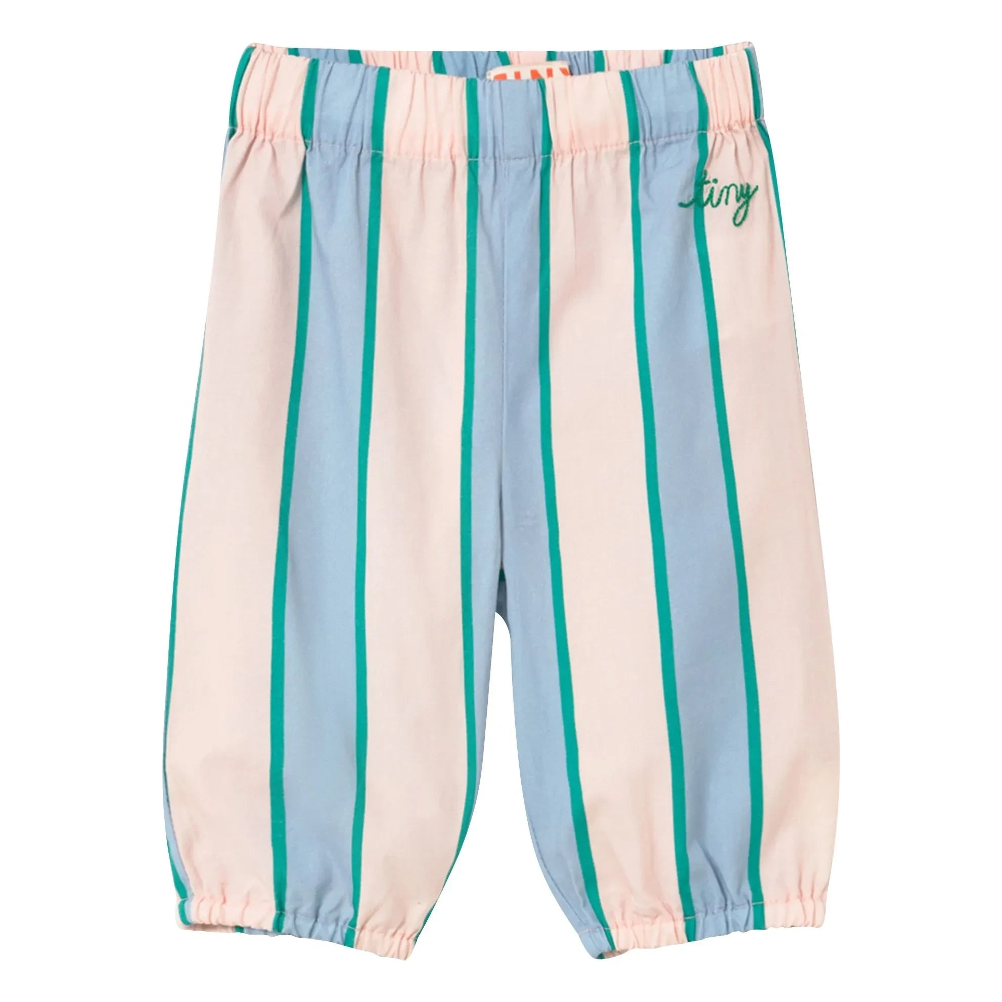 Tinycottons - Pantalones Rayas Popelín | Rosa Pastel