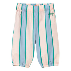 Tinycottons - Pantalones Rayas Popelín | Rosa Pastel