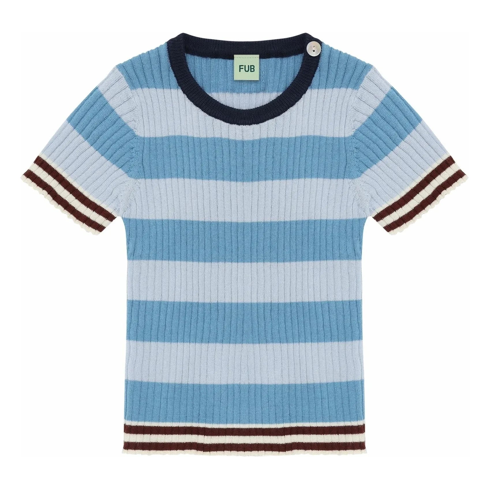 FUB - Camiseta de rayas de punto de algodón orgánico | Azul