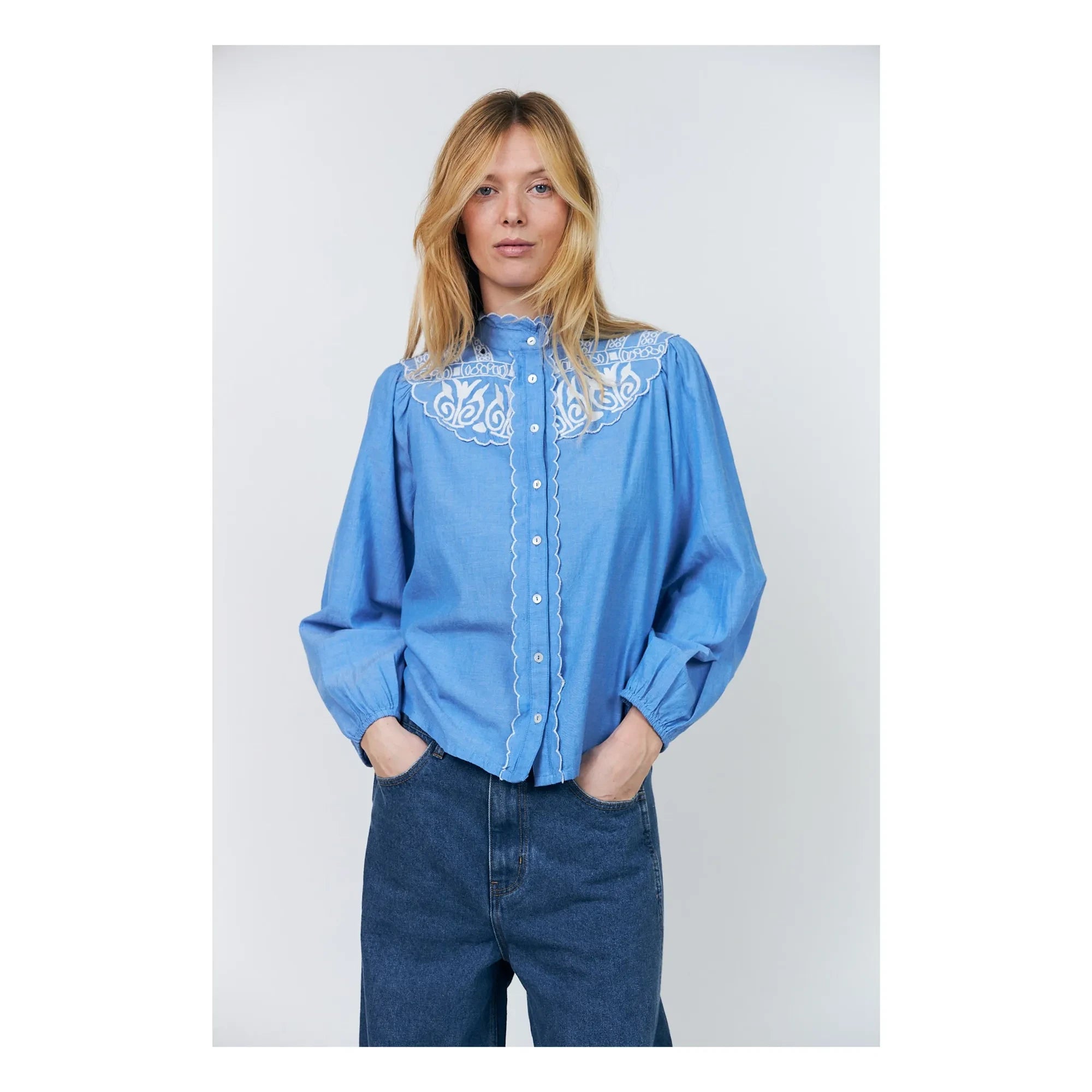 Lollys Laundry - Lia Pamuk Bluz | Mavi
