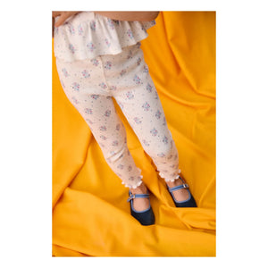 Louise Misha - Leggings de canalé con estampado floral Anandou | Crema