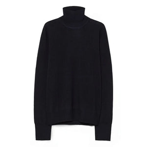 Pomandère - Jersey de cuello alto de lana | Azul marino