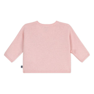 Petit Bateau - Cárdigan cruzado de punto pointelle de lana | Rosa