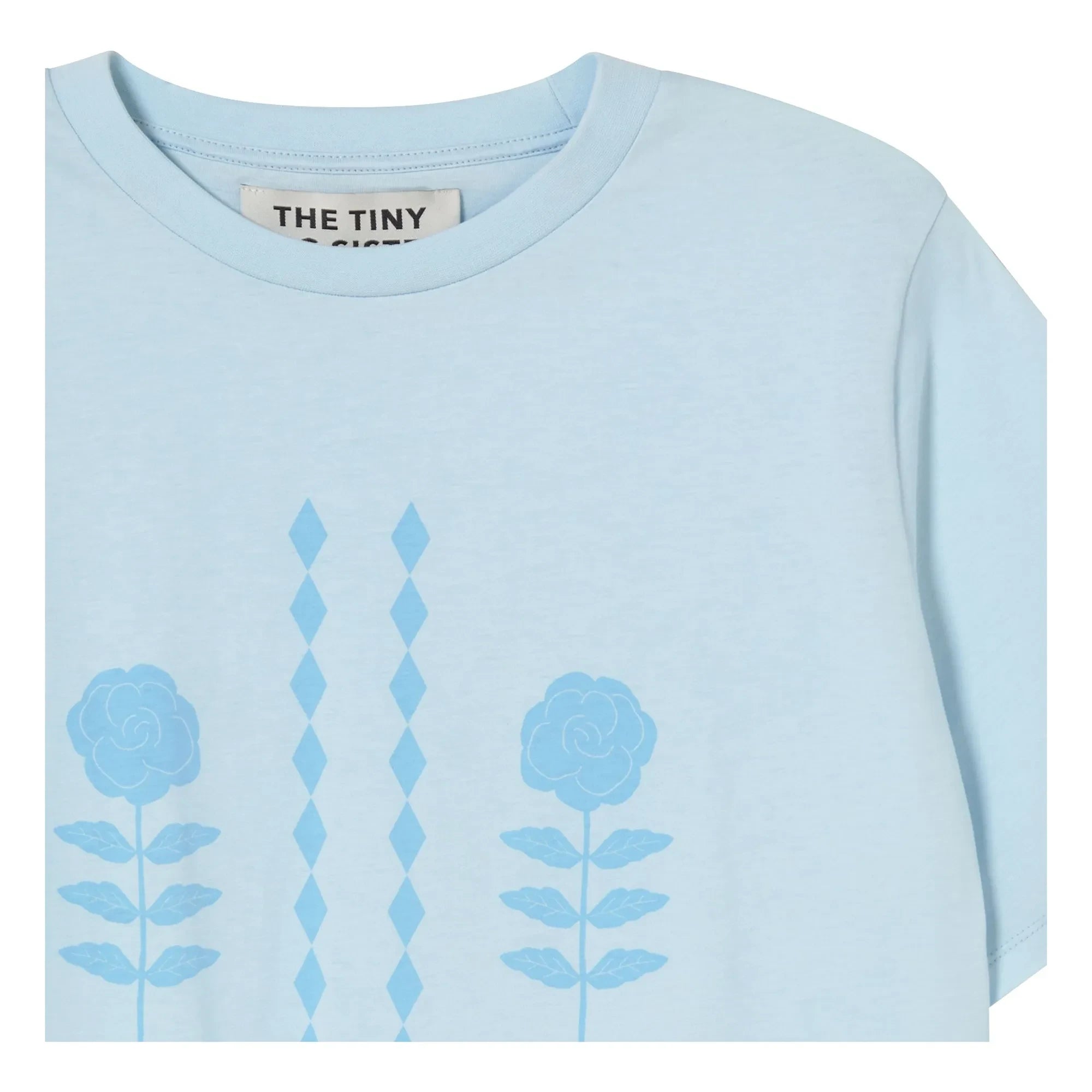 The Tiny Big Sister - Camiseta de algodón orgánico Roses | Azul