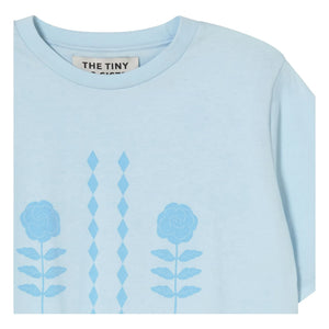 The Tiny Big Sister - Camiseta de algodón orgánico Roses | Azul