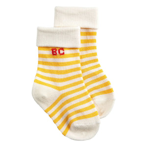 Bobo Choses - Set de 2 Pares de Calcetines de Algodón Orgánico Estampados de Fresa | Amarillo