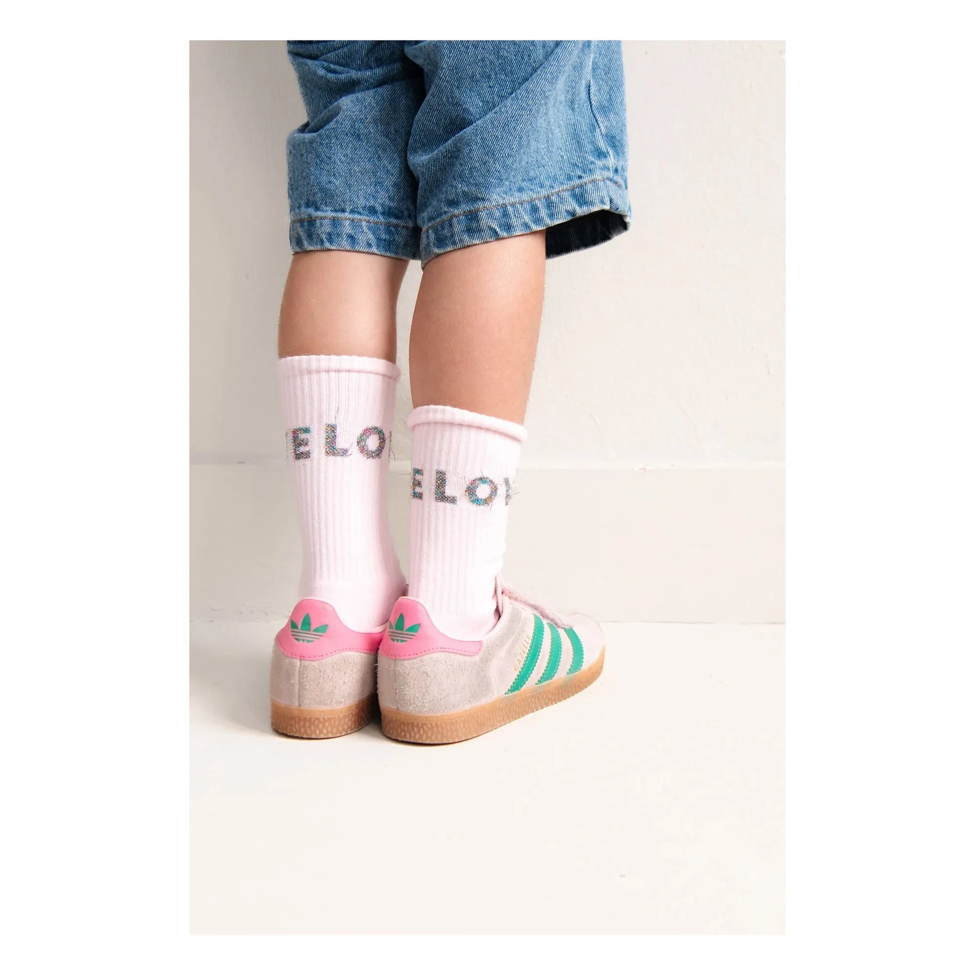 Jenest - Calcetines de Algodón Orgánico Fancy Love | Rosa Pálido