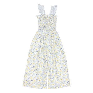 Búho - Mono de seersucker con estampado floral | Azul claro