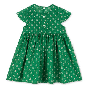 Konges Sløjd - Vestido Fruncido de Algodón Orgánico | Verde