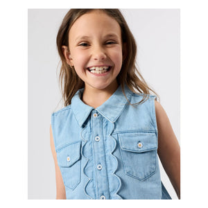 Goldie + Ace - Chaleco Chambray Sin Mangas | Azul
