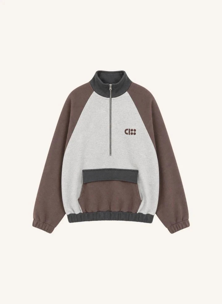 Cos I Said So - Sudadera con cremallera y logo de algodón orgánico | Marrón
