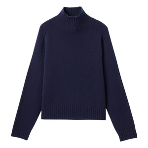 Bompard - Suéter con cuello martillo de cachemira | Azul marino
