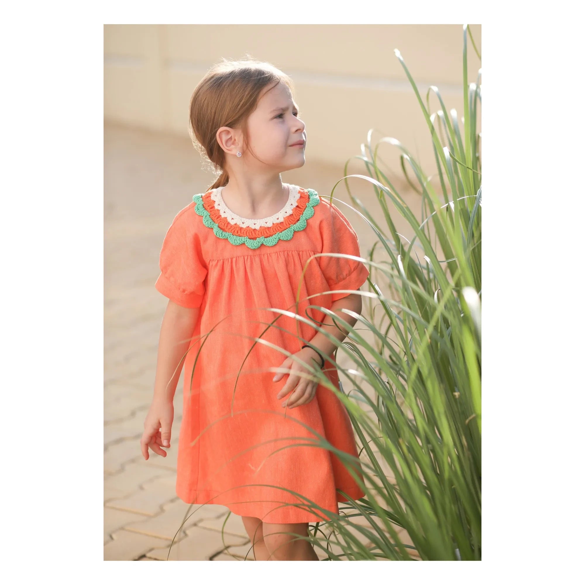 Kalinka - Vestido de Lino Amalia | Naranja
