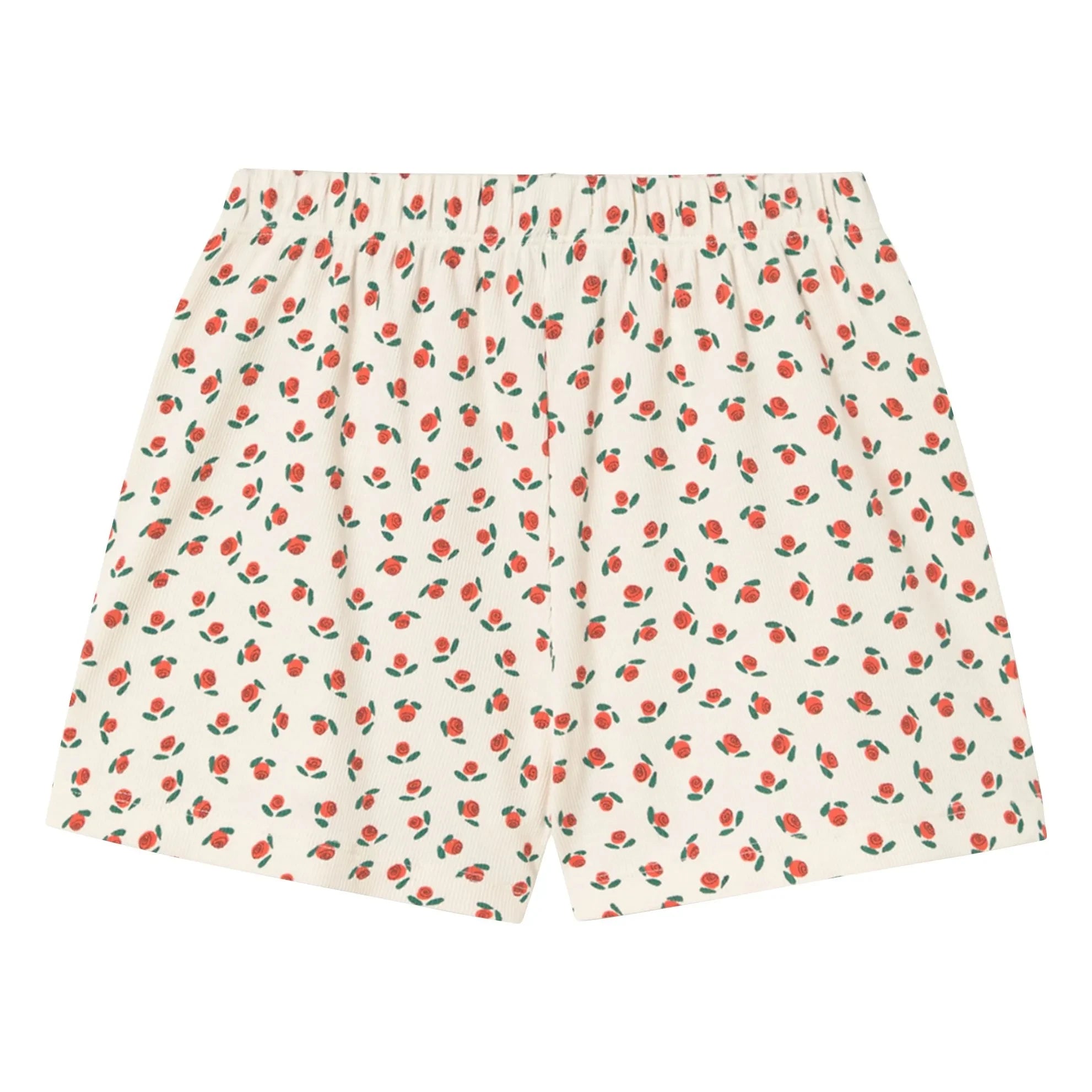 Tinycottons - Pantalones cortos abullonados Roses de algodón orgánico | Blanco