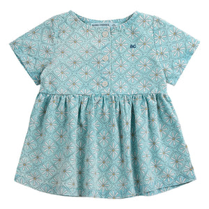 Bobo Choses - Vestido de Bebé con Margarita de Algodón Orgánico | Azul Claro