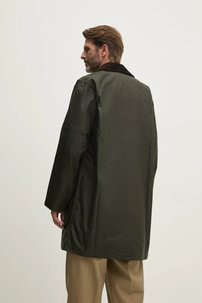 Chaqueta Barbour larga de algodón para hombre
