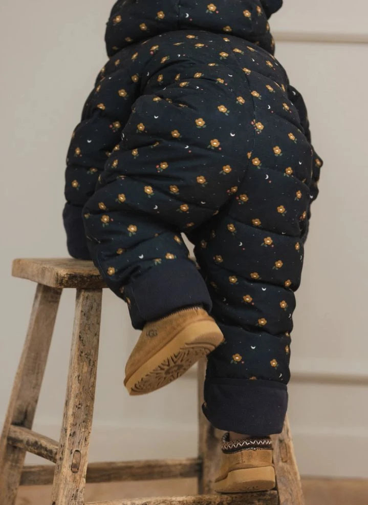 Töastie - Chaqueta Nube Impermeable con Diseño Floral | Azul Oscuro