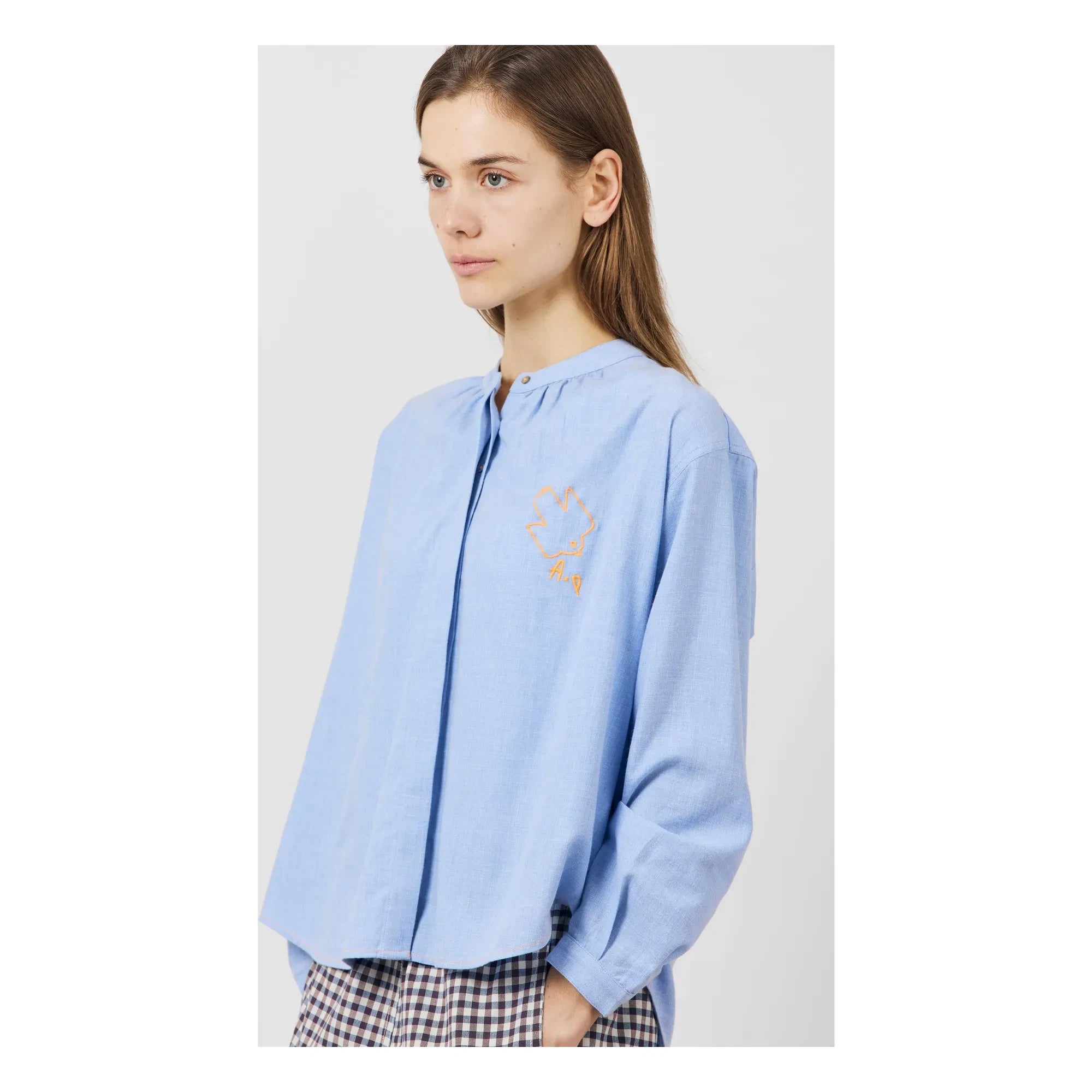 a.p - Blusa Oxford engrasada | Azul claro