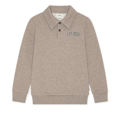 Les Deux - Kolej Ragbi Polo Yaka Sweatshirt %100 Organik Pamuktan Üretilmiştir | Kum
