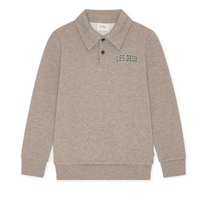 Les Deux - Kolej Ragbi Polo Yaka Sweatshirt %100 Organik Pamuktan Üretilmiştir | Kum