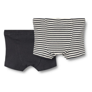 Trigo - Bóxer de algodón orgánico con rayas de pana Louis Fit de 2 unidades | Negro