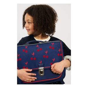 Caramel & Cie - Bolso pequeño Velvet Cherries | Azul marino