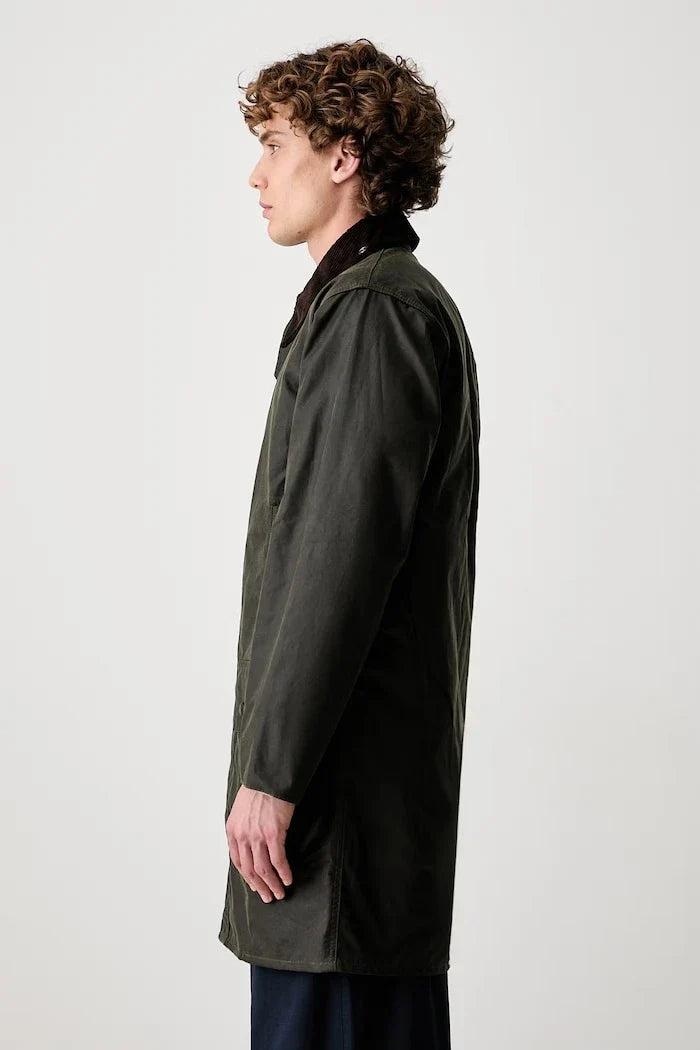 Chaqueta Barbour larga de algodón para hombre